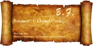 Baumer Filoména névjegykártya